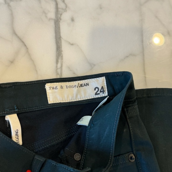 Rag and Bone Coated leggings in green gables size 24 - Picture 6 of 6